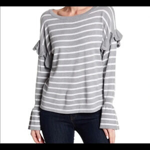 **NEW Olivia Sky Striped Ruffle Knit Sweater Top